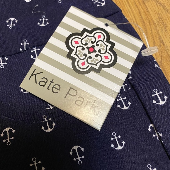 Kate Park Women’s Stretch Pull-On Shorts Navy Blue White Anchor Size 2X NWT - Picture 5 of 7